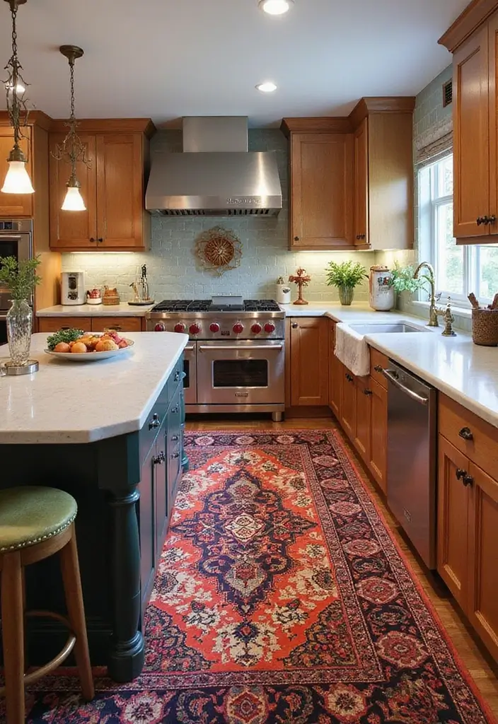30 Kitchen Rug Ideas You’ll Wish You Tried Sooner - 2. Colorful Persian Rugs