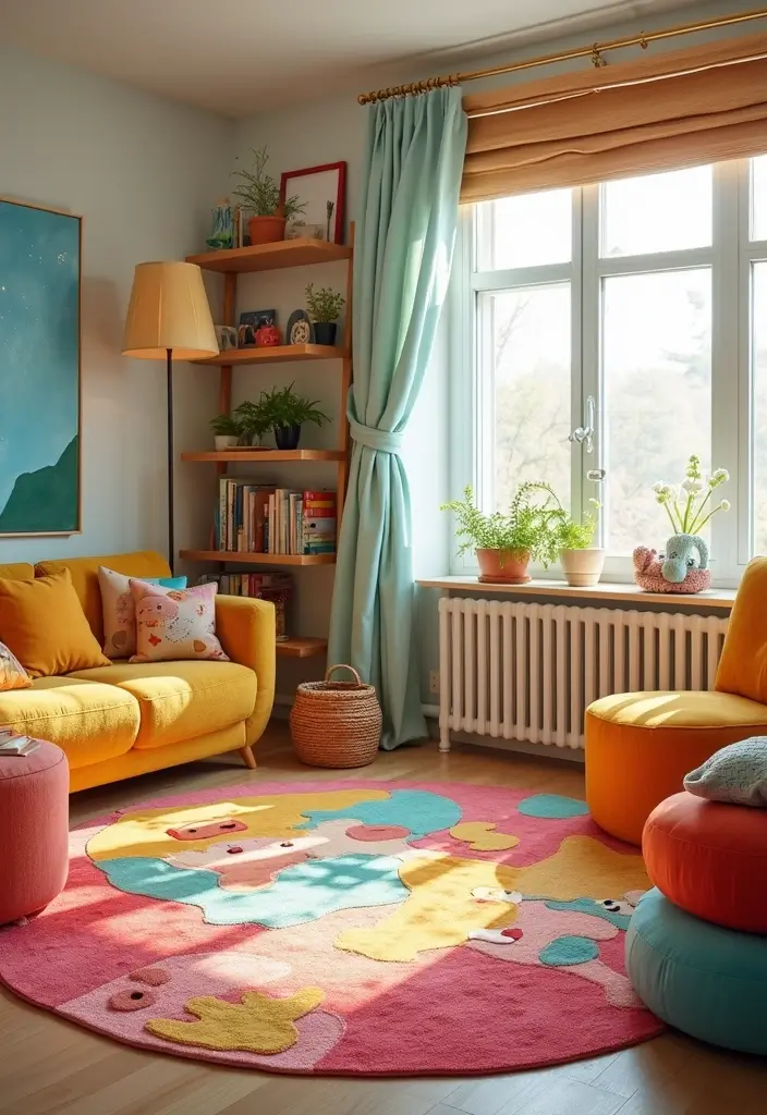 30+ Living Room Rug Ideas That Transform Your Space 18 30+ Living Room Rug Ideas That Transform Your Space - 18. Playful Kids' Rugs