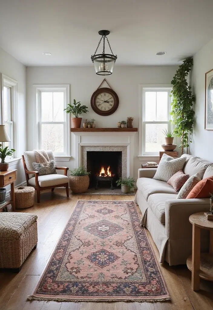 30+ Living Room Rug Ideas That Transform Your Space 19 30+ Living Room Rug Ideas That Transform Your Space - 19. Farmhouse Charm