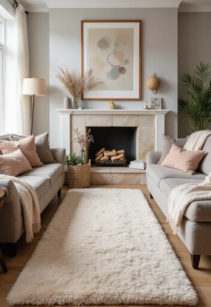 30+ Living Room Rug Ideas That Transform Your Space 27 30+ Living Room Rug Ideas That Transform Your Space - 27. Soft Plush Runners