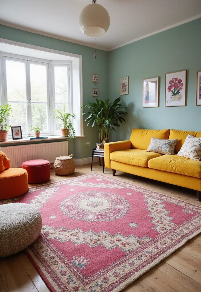 30+ Living Room Rug Ideas That Transform Your Space 28 30+ Living Room Rug Ideas That Transform Your Space - 28. Stylish Cotton Dhurries
