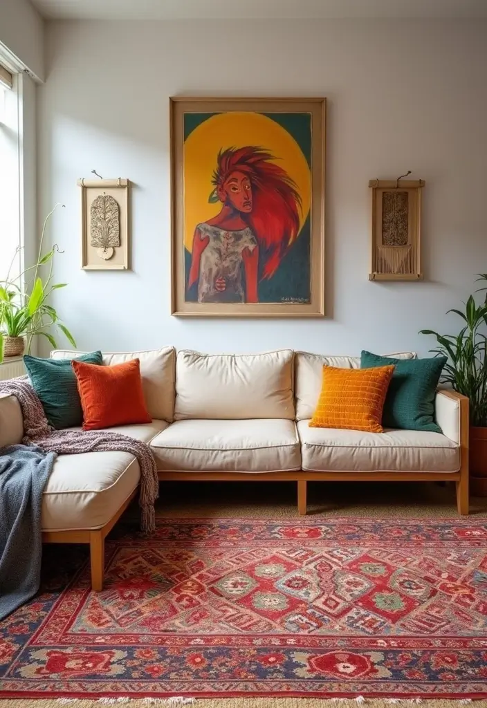 30+ Living Room Rug Ideas That Transform Your Space 5 30+ Living Room Rug Ideas That Transform Your Space - 5. Artistic Handcrafted Rugs
