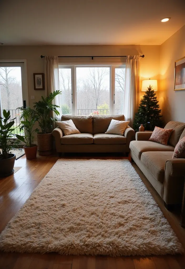 30+ Living Room Rug Ideas That Transform Your Space 7 30+ Living Room Rug Ideas That Transform Your Space - 7. Cozy Shag Rugs