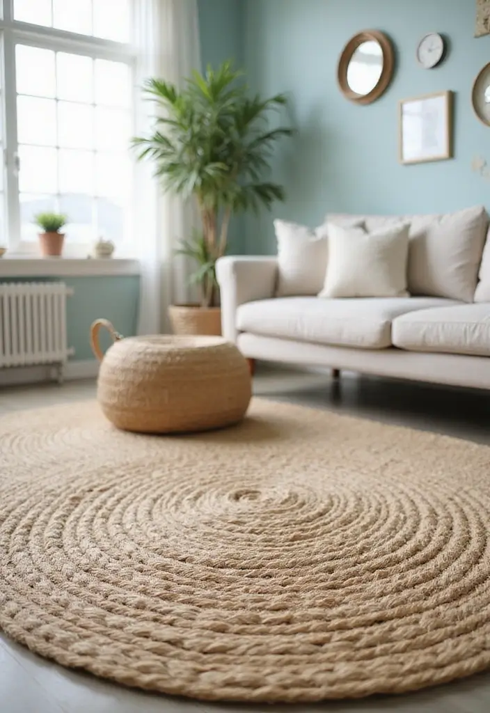 30 Rugs That Go Perfectly With Sea Salt Paint - 1. Woven Jute Beauty
