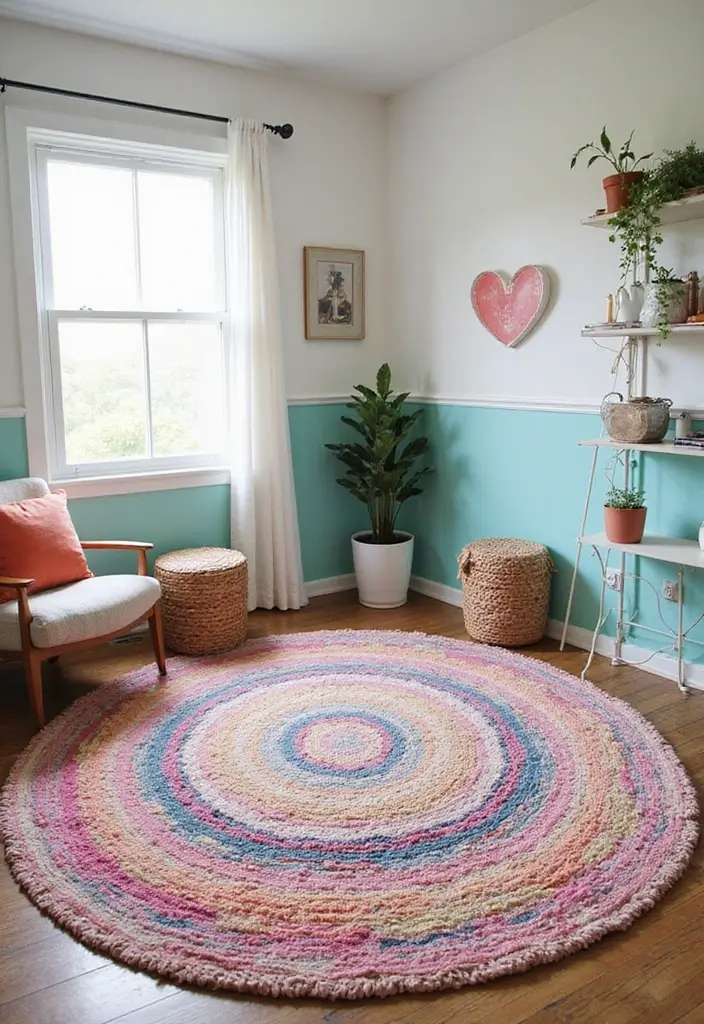 30 Rugs That Go Perfectly With Sea Salt Paint - 23. Multi-Colored Boho