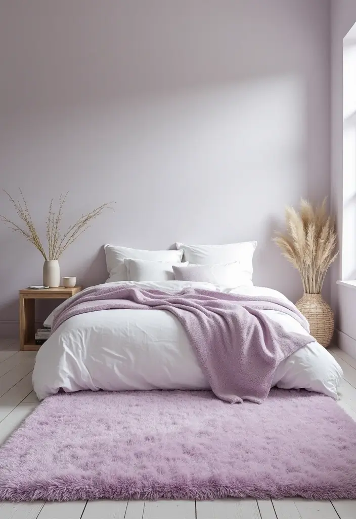 30 Rugs That Go Perfectly With Sea Salt Paint - 30. Soft Lilac Accents