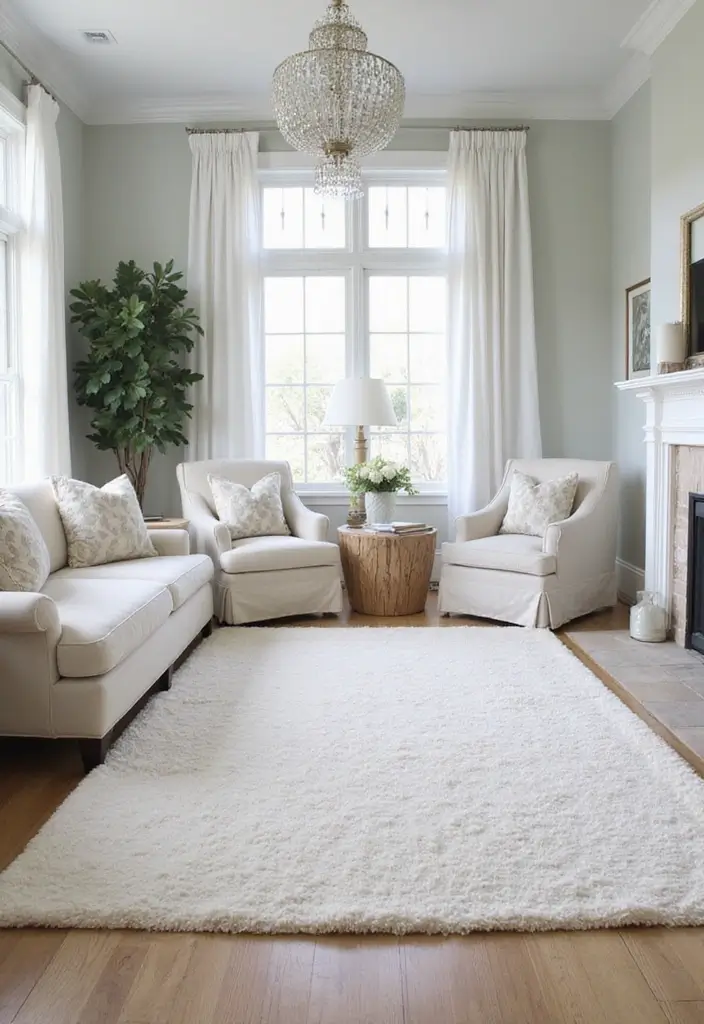 30 Rugs That Go Perfectly With Sea Salt Paint - 8. Elegant Ivory