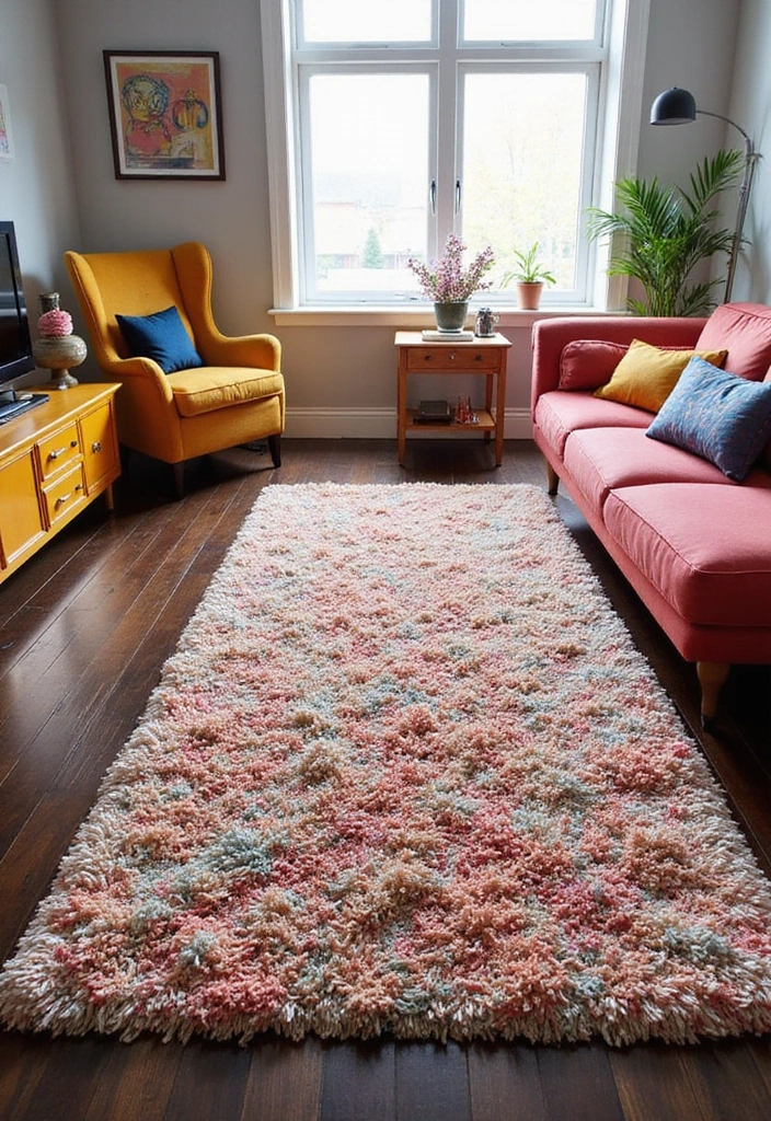 30 Rugs That Look Amazing on Dark Wood Floors - 16. Funky Shag Rugs