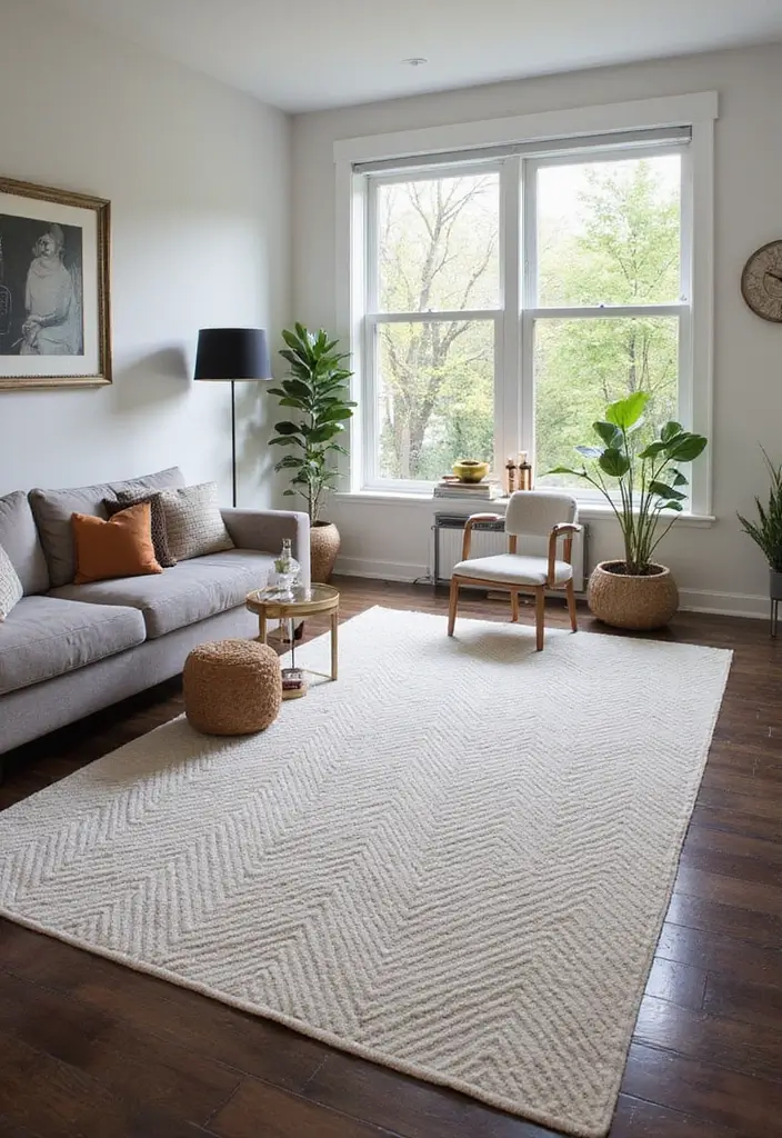30 Rugs That Look Amazing on Dark Wood Floors - 26. Subtle Chevron Patterns
