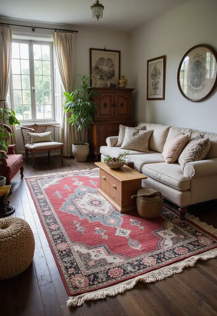 30 Rugs That Look Amazing on Dark Wood Floors - 8. Vintage Revival Looks