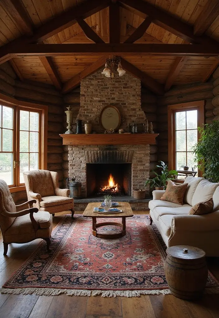 30 Rustic Living Room Rug Ideas for a Cozy Cabin Feel - 19. Classic Oriental Rugs