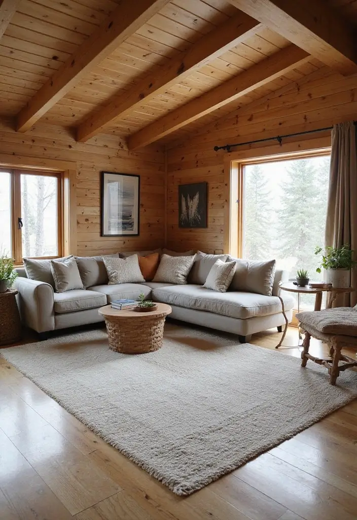 30 Rustic Living Room Rug Ideas for a Cozy Cabin Feel - 30. Minimalist Rugs