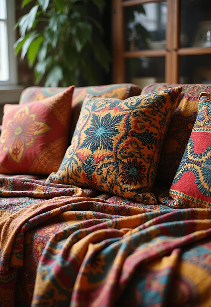 10 African Living Room Ideas for Vibrant Cultural Style - 1. Ethnic Patterns and Textiles