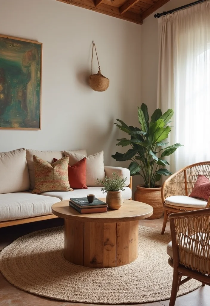 10 African Living Room Ideas for Vibrant Cultural Style - 5. Functional Ethnic Furniture