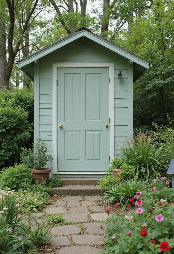 10 Backyard Shed Paint Ideas for Fresh Outdoor Style - 1. Earthy Greens for Natural Integration