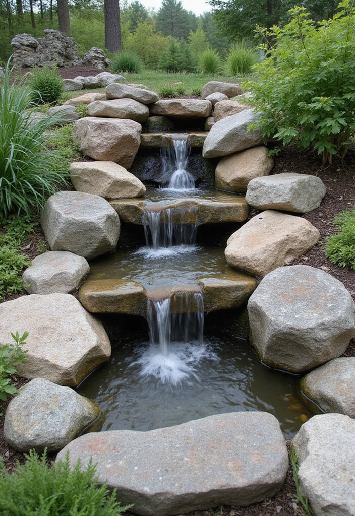 10 Backyard Waterfall Ideas DIY for Relaxing Natural Sound - 10. Natural Stone Waterfall