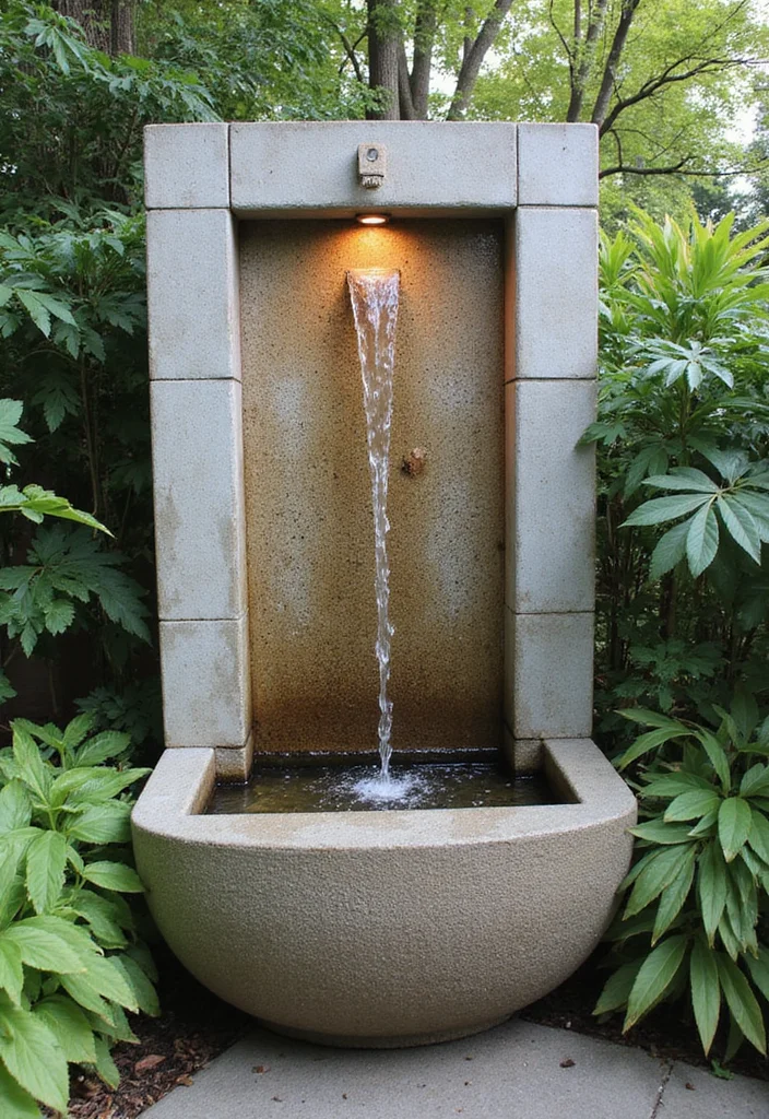 10 Backyard Waterfall Ideas DIY for Relaxing Natural Sound - 5. Wall Fountain Waterfall