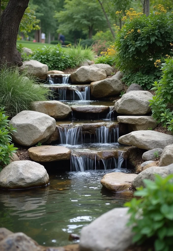 10 Backyard Waterfall Ideas DIY for Relaxing Natural Sound - 6. Pondless Waterfall