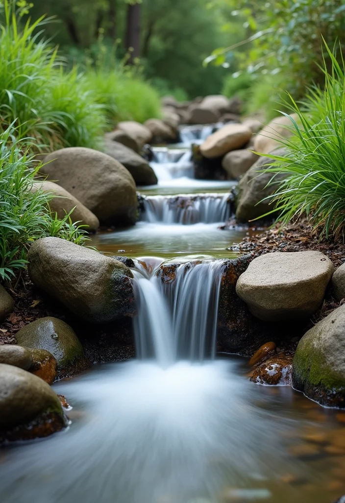 10 Backyard Waterfall Ideas DIY for Relaxing Natural Sound - 8. DIY Stream Waterfall