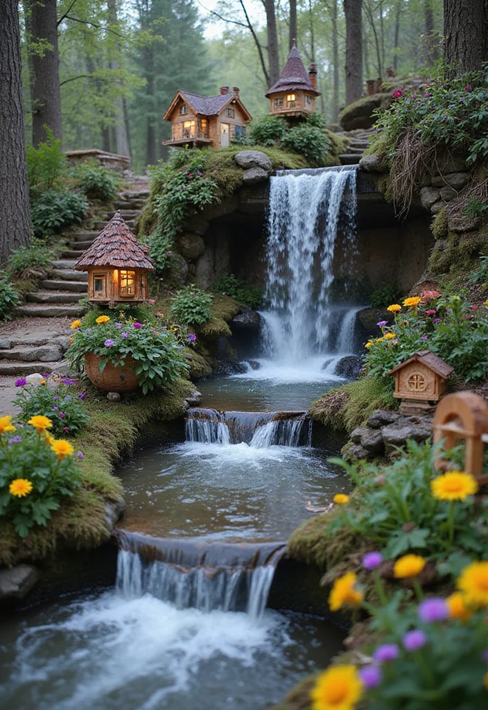 10 Backyard Waterfall Ideas DIY for Relaxing Natural Sound - 9. Fairy Tale Waterfall