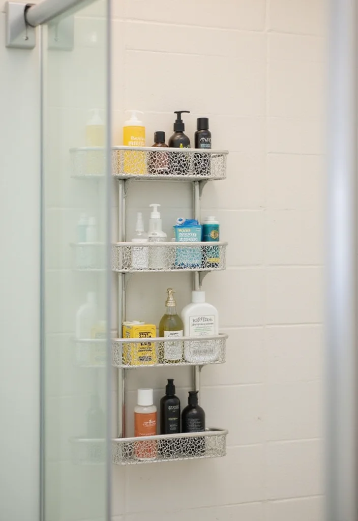 10 Bathroom Hardware Ideas for a Polished Functional Look - 3. Decorative Shower Caddies