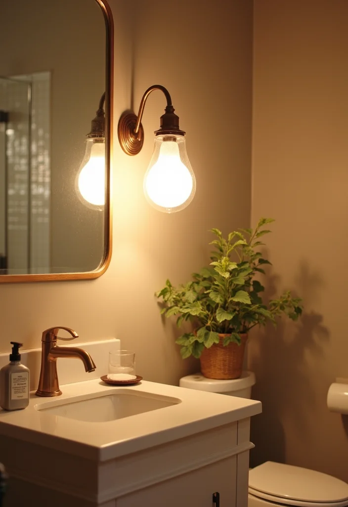 10 Bathroom Hardware Ideas for a Polished Functional Look - 7. Energy-Efficient Lighting Fixtures