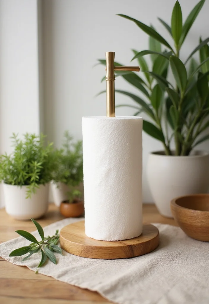 10 Bathroom Paper Towel Holder Ideas for Clean Easy Access - 1. Bamboo Bliss