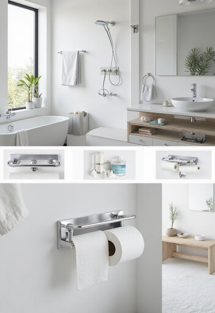 10 Bathroom Paper Towel Holder Ideas for Clean Easy Access - 10. Multi-Functional Holder
