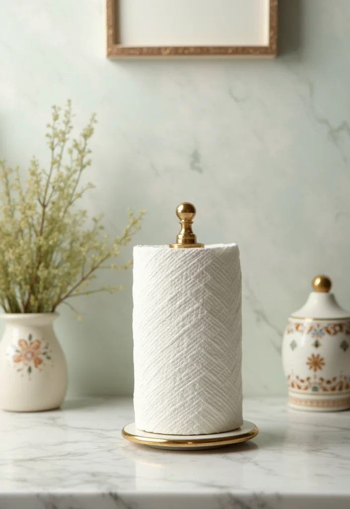 10 Bathroom Paper Towel Holder Ideas for Clean Easy Access - 4. Elegant Ceramic Design