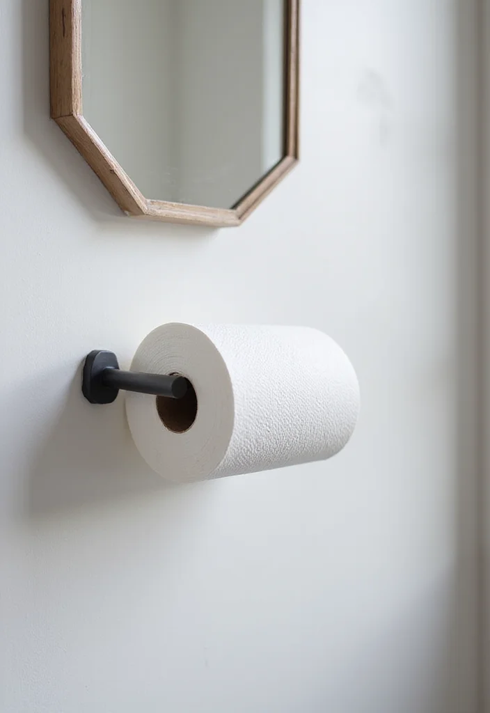 10 Bathroom Paper Towel Holder Ideas for Clean Easy Access - 7. Minimalist Metal