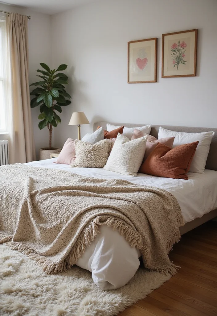 10 Bedroom Ideas Cute for Light Fun Styling - 5. Layered Textures