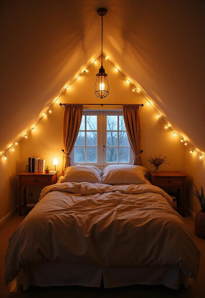 10 Dormer Bedroom Ideas for Smart Sloped Ceiling Layouts - 7. Play with Lighting for Ambiance