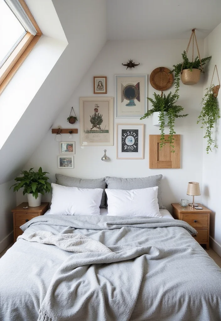 10 Dormer Bedroom Ideas for Smart Sloped Ceiling Layouts - 9. Utilize Wall Décor to Define the Space