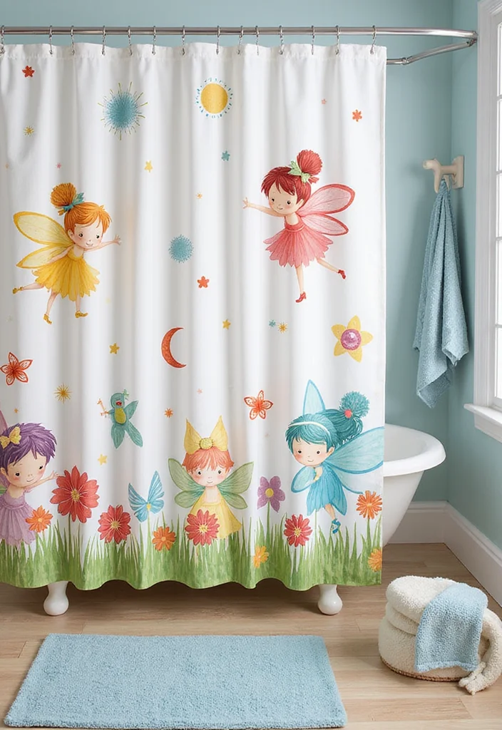 10 Fairy Bathroom Ideas for Whimsical Magical Charm - 2. Whimsical Shower Curtains