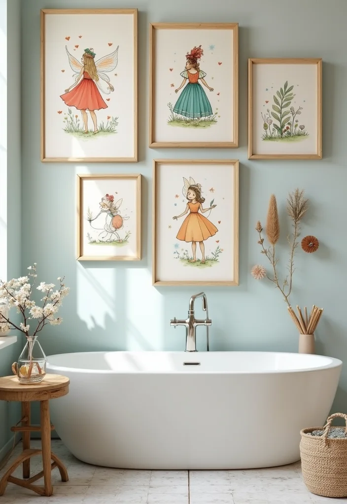 10 Fairy Bathroom Ideas for Whimsical Magical Charm - 3. Enchanting Wall Art