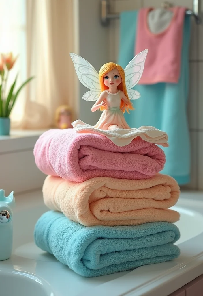 10 Fairy Bathroom Ideas for Whimsical Magical Charm - 6. Magical Themed Towels