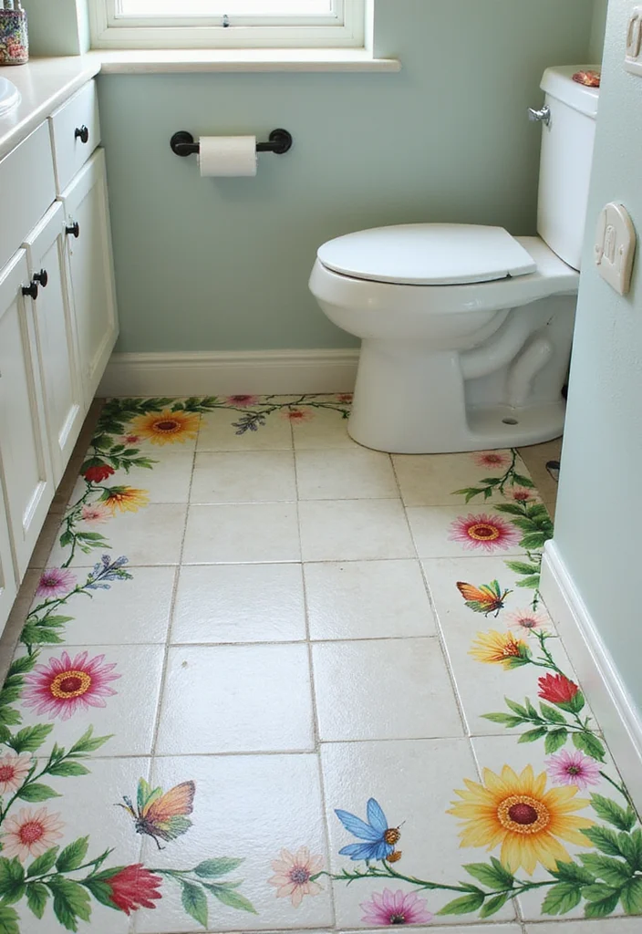 10 Fairy Bathroom Ideas for Whimsical Magical Charm - 7. Fairy-Themed Flooring