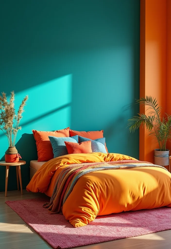 10 Funky Bedroom Ideas for Bold Creative Expression - 1. Vibrant Color Palettes