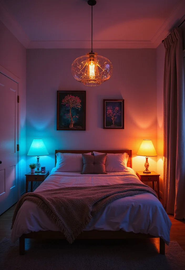 10 Funky Bedroom Ideas for Bold Creative Expression - 6. Funky Lighting Solutions