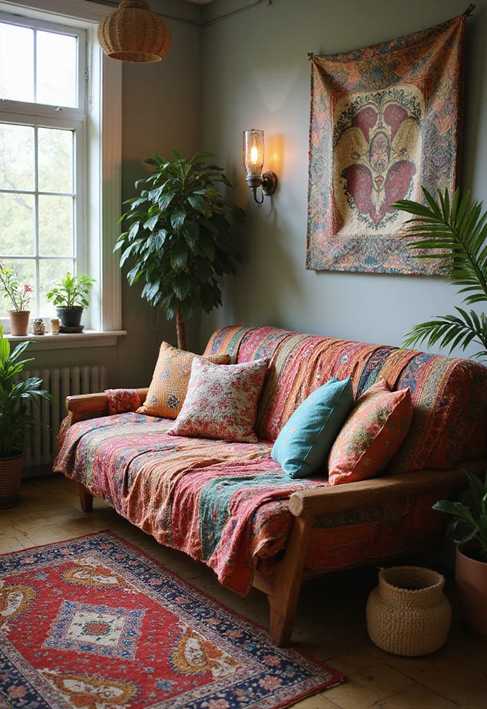 10 Futon Bedroom Ideas for Flexible Modern Living - 10. Futon in a Bohemian Style