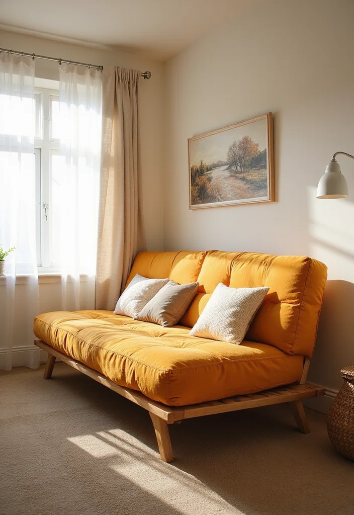 10 Futon Bedroom Ideas for Flexible Modern Living - 3. Bold Color Statements