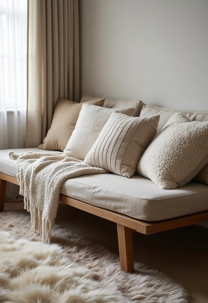 10 Futon Bedroom Ideas for Flexible Modern Living - 5. Layered Textures