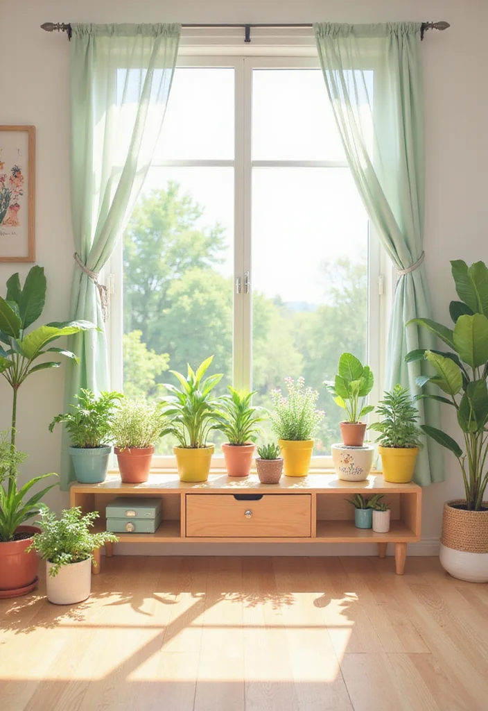 10 Kawaii Bedroom Ideas for Sweet Playful Charm - 10. Greenery for a Fresh Touch