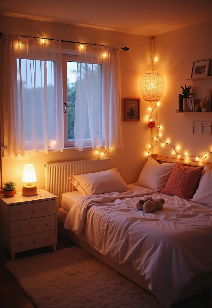 10 Kawaii Bedroom Ideas for Sweet Playful Charm - 6. Fun Lighting Fixtures for a Magical Ambiance