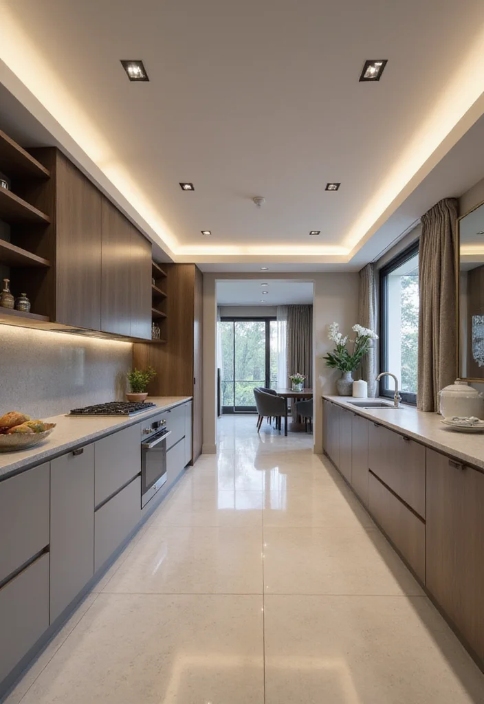 10 Kitchen Bulkhead Ideas for Seamless Ceiling Finishes - 1. Floating Bulkhead with Recessed Lighting