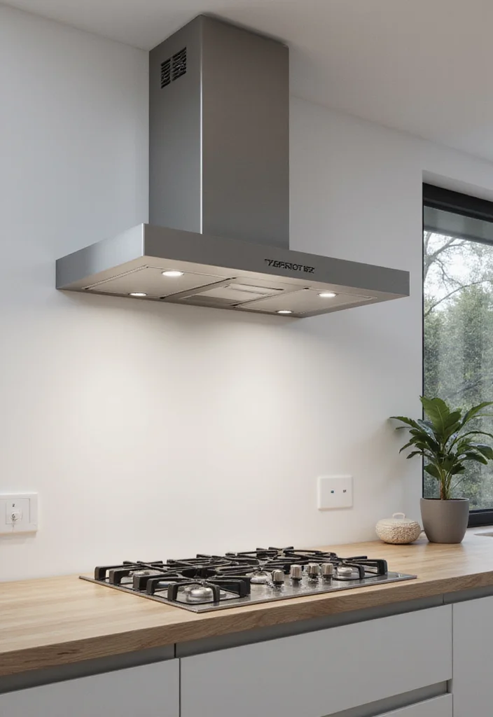 10 Kitchen Bulkhead Ideas for Seamless Ceiling Finishes - 10. Minimalist Bulkhead with Integrated Ventilation