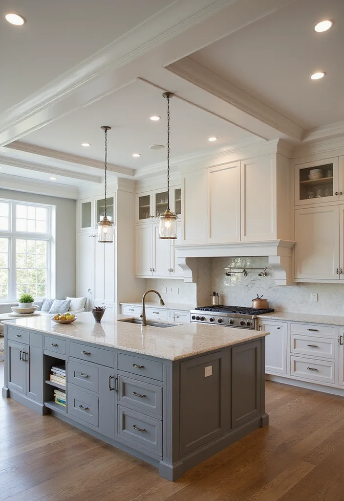 10 Kitchen Bulkhead Ideas for Seamless Ceiling Finishes - 6. Bulkhead with Crown Molding