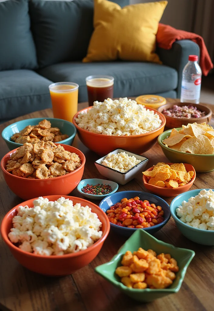 10 Living Room Movie Night Ideas for Fun Comfortable Evenings 34 10 Living Room Movie Night Ideas for Fun Comfortable Evenings - 4. Snack Station Setup