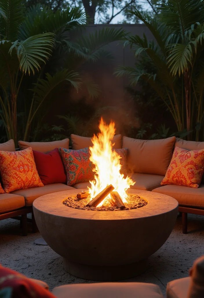 10 Miami Backyard Ideas for Bright Tropical Energy - 6. Inviting Fire Pits