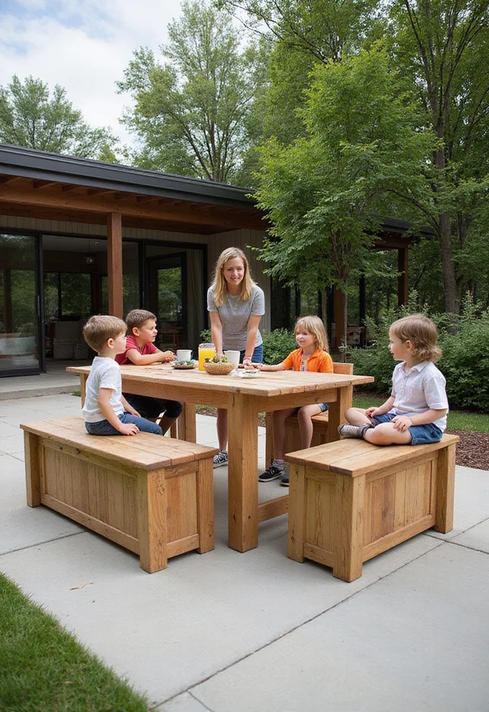 10 Shared Backyard Ideas for Organized Harmonious Use - 3. Multi-Functional Outdoor Furniture